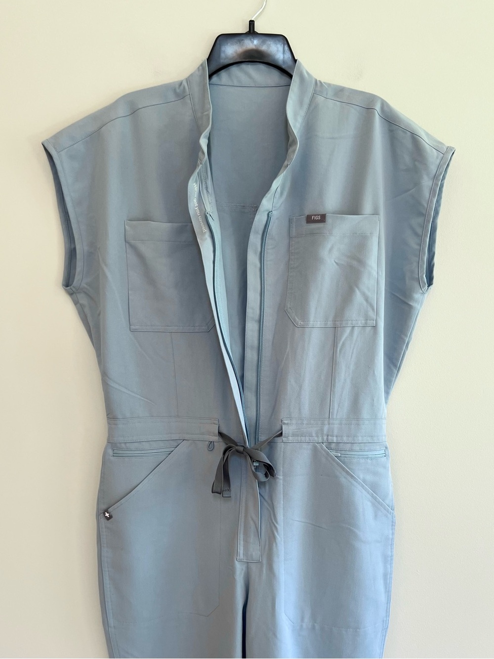 FIGS Rafaela Jogger High Rise Scrub Jumpsuit Light Blue Gray (PO: #4134), size M - Picture 6 of 9